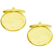 David Van Hagen Plain Flat Cufflinks - Gold