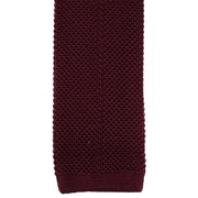 David Van Hagen Plain Knitted Tie - Wine