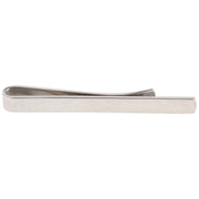 David Van Hagen Plain Polished Rhodium Tie Slide - Silver