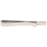 David Van Hagen Plain Polished Rhodium Tie Slide - Silver