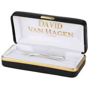 David Van Hagen Plain Polished Rhodium Tie Slide - Silver