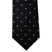 David Van Hagen Polka Dot Tie - Black/Silver