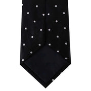 David Van Hagen Polka Dot Tie - Black/Silver