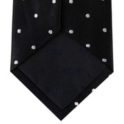 David Van Hagen Polka Dot Tie - Black/Silver
