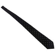 David Van Hagen Polka Dot Tie - Black/Silver