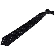 David Van Hagen Polka Dot Tie - Black/Silver