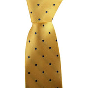 David Van Hagen Polka Dot Tie - Gold/Navy