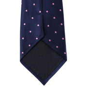 David Van Hagen Polka Dot Tie - Navy/Pink