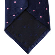 David Van Hagen Polka Dot Tie - Navy/Pink