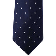 David Van Hagen Polka Dot Tie - Navy/White