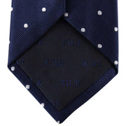 David Van Hagen Polka Dot Tie - Navy/White