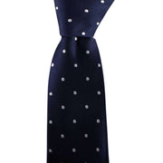 David Van Hagen Polka Dot Tie - Navy/White