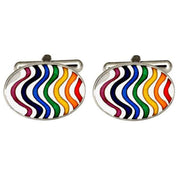 David Van Hagen Rainbow Wave Cufflinks - Multi-colour