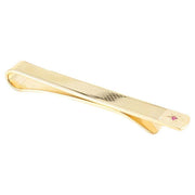 David Van Hagen Ruby Starburst Cufflinks and Tie Slide Set - Gold/Red