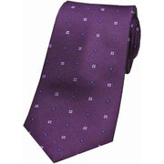 David Van Hagen Small Flowers Silk Tie - Purple