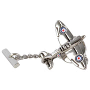 David Van Hagen Spitfire Fighter Rhodium Tie Tac - Silver