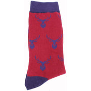 David Van Hagen Stag Socks - Red/Blue