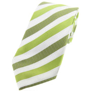David Van Hagen Striped Polyester Tie - Green/White