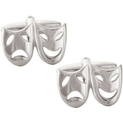 David Van Hagen Theatrical Mask Cufflinks - Silver
