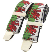 David Van Hagen Welsh Dragon Braces - White/Green/Red