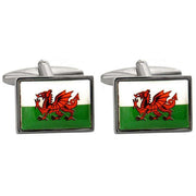 David Van Hagen Welsh Flag Cufflinks - White/Green/Red