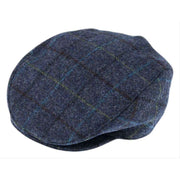 Dents Abraham Moon Tweed Flat Cap - Blue