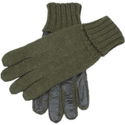 Dents Browning Knitted Shooting Leather Palm Gloves  - Olive