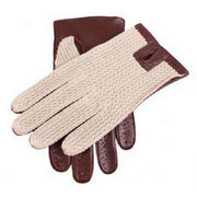 Dents Cotton Crochet Back Driving Gloves - English Tan