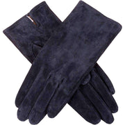 Dents Emily Plain Suede Gloves - Navy