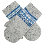Dents Fair Isle Wool Blend Knitted Mittens - Dove Grey