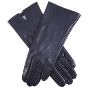 Dents Felicity Silk Lined Plain Hairsheep Leather Gloves - Navy