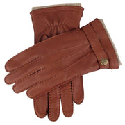 Dents Gloucester Cashmere Lined Deerskin Leather Gloves - Havana Brown
