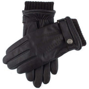 Dents Henley Knitted Cuff Touchscreen Gloves - Brown