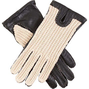 Dents Kelly Crochet Back Driving Gloves - Black