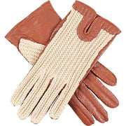 Dents Kelly Crochet Back Driving Gloves - Cognac Tan