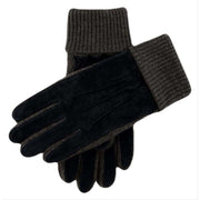 Dents Kendal Fleece Lined Suede Gloves - Navy/Charcoal Grey