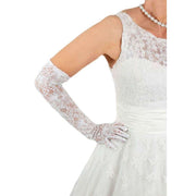 Dents Long Lace Evening Gloves - Ivory