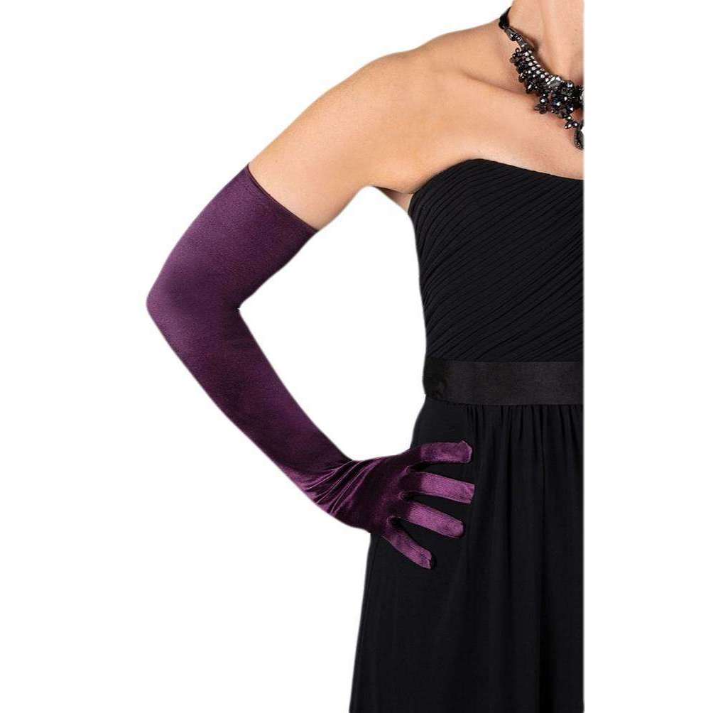 Amethyst Purple Dents Long Satin Shoulder Length Evening Gloves Amethyst Purple Dents Long Satin Shoulder Length Evening Gloves