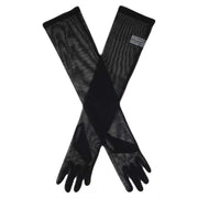 Dents Long Tulle Evening Gloves - Black