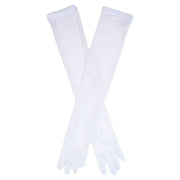 Dents Long Tulle Evening Gloves - White