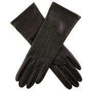 Dents Longleat Silk Lined Gloves - Black/Rose Red