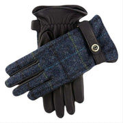 Dents Muncaster Abraham Moon Tweed and Leather Gloves - Navy/Blue/Black