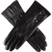 Dents Natalie Silk Lined Hairsheep Leather Touch Screen Gloves - Black
