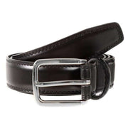 Dents Plain Leather Belt - Black