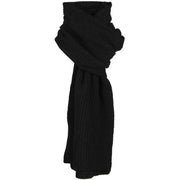 Dents Plain Ribbed Knitted Scarf - Black
