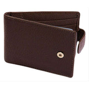 Dents RFID Blocking Protection Pebble Grain Leather Credit Card Holder - Chocolate Brown
