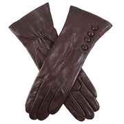 Dents Rose Silk Lined Leather Gloves - Mocca