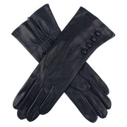 Dents Rose Silk Lined Leather Gloves - Navy