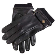 Dents Strap and Roller Leather Gloves - Black