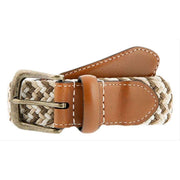 Dents Stretch Elastic Webbing Belt - Camel/Ivory